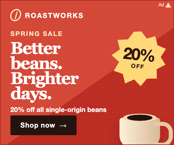 A RoastWorks display banner (fictional)